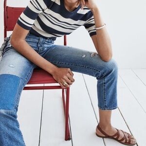 Madewell Cruiser Straight Crop Patched Up